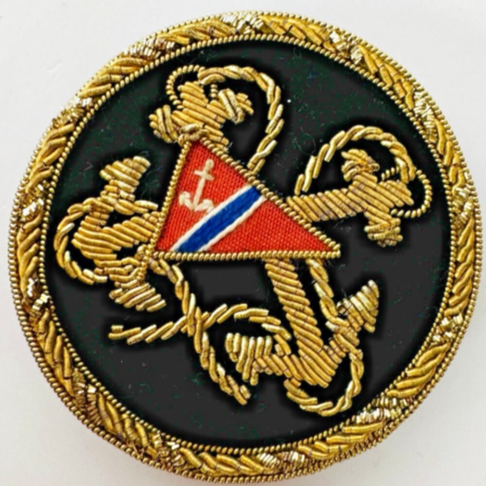 Vintage St. Petersburg FL Yacht Club Bullion Crest Gold Embroidered Blazer Patch